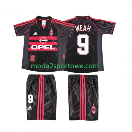 Koszulka AC Milan WEAH 9 1999 Retro Dziecięcy Trzeci Stroje Piłkarskie 1998 Krótki Rękaw